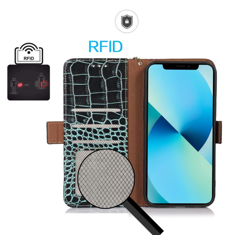 Funda para Teléfono OnePlus Ace 5 Pro/Ace 5 con Piel de Vaca y Cocodrilo (Verde)