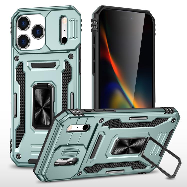 Funda protectora de PC + TPU para cámara de iPhone 17 Pro (verde alpino)