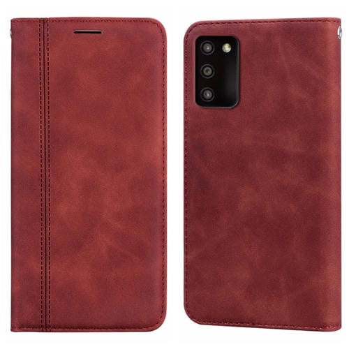 Funda para Samsung Galaxy A03S Frosted Business con Tapa Horizontal Magnética de PU (Marrón)