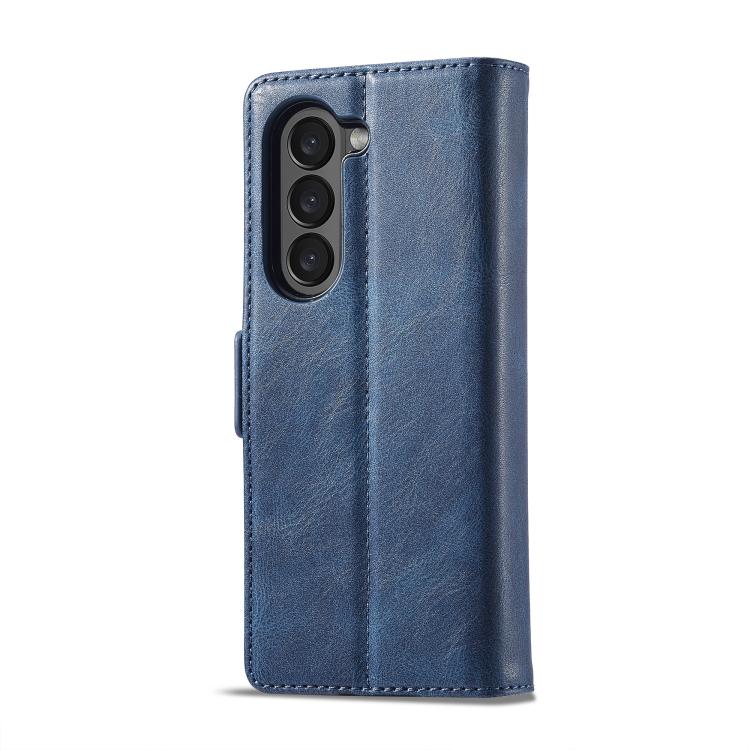 Funda de cuero antirrobo LC.IMEEKE RFID para Samsung Galaxy Z Fold7 5G (azul)