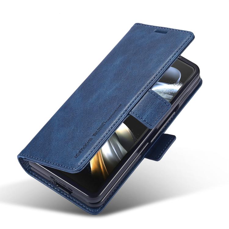 Funda de cuero antirrobo LC.IMEEKE RFID para Samsung Galaxy Z Fold7 5G (azul)