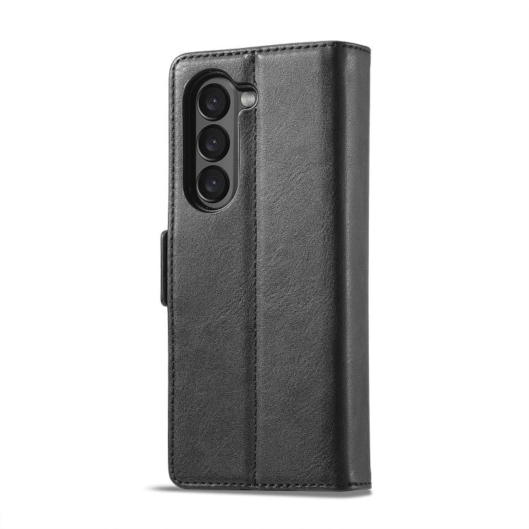 Funda de cuero antirrobo LC.IMEEKE RFID para Samsung Galaxy Z Fold7 5G (negra)