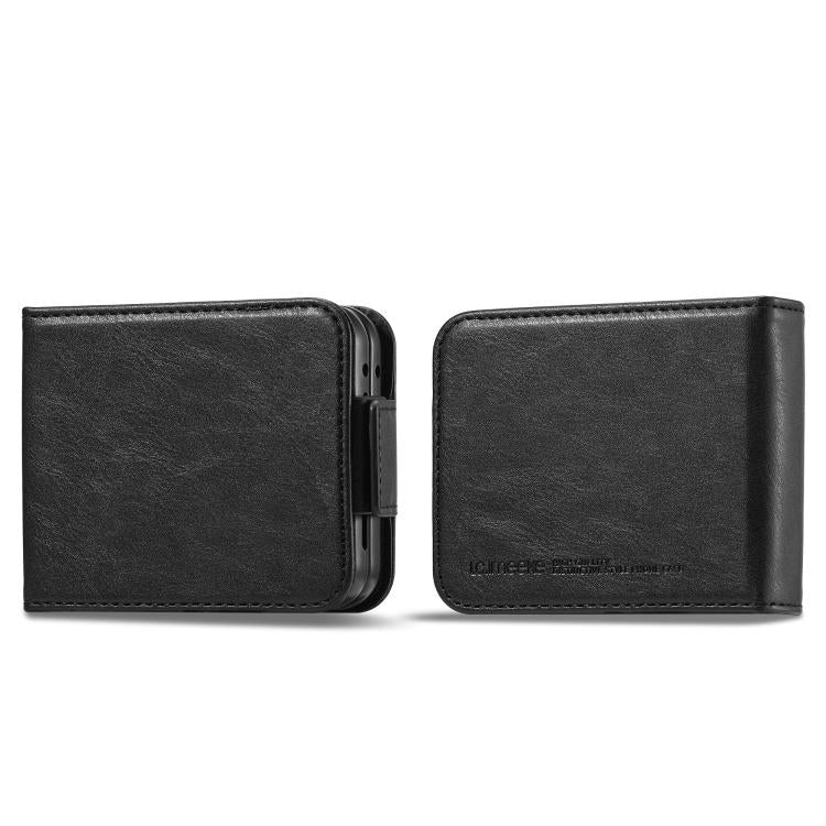 Funda de cuero antirrobo LC.IMEEKE RFID para Samsung Galaxy Z Flip7 5G (negra)