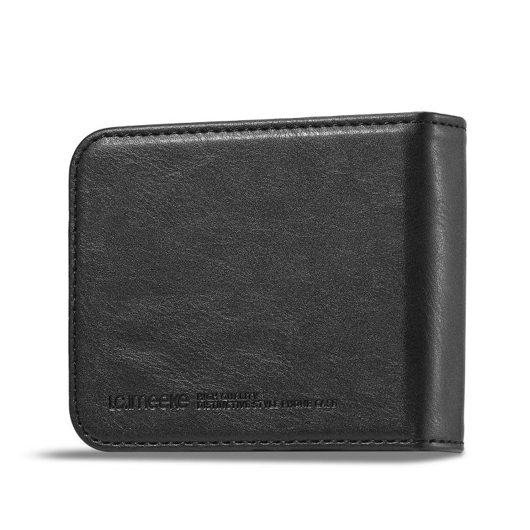 Funda de cuero antirrobo LC.IMEEKE RFID para Samsung Galaxy Z Flip7 5G (negra)