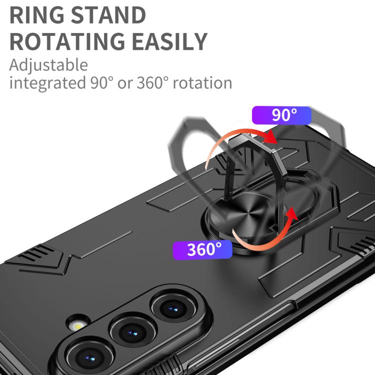 Funda protectora mate con anillo antigolpes y protección UV para Samsung Galaxy Z Fold7 5G (negra)
