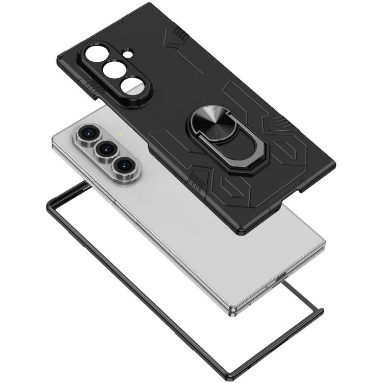 Funda protectora mate con anillo antigolpes y protección UV para Samsung Galaxy Z Fold7 5G (negra)