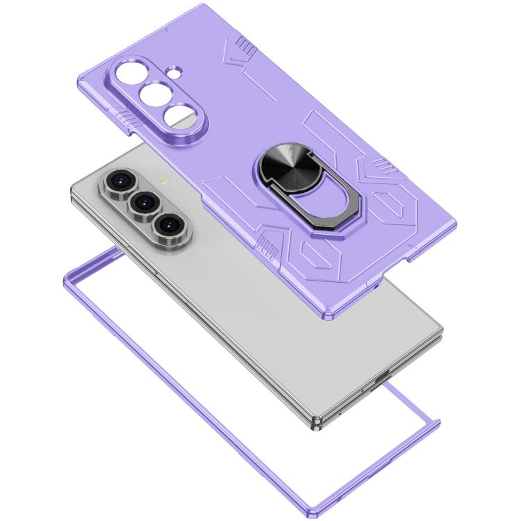 Funda protectora mate con anillo antigolpes y protección UV para Samsung Galaxy Z Fold7 5G (morado)