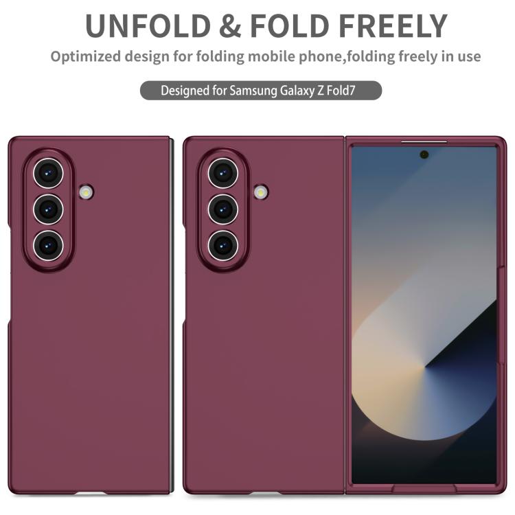 Funda plegable para Samsung Galaxy Z Fold7 5G Armor (rojo vino)