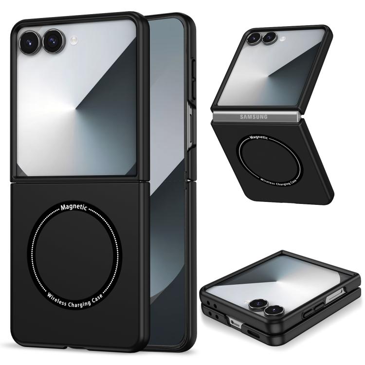 Funda protectora con anillo para Samsung Galaxy Z Flip7 5G (negra)
