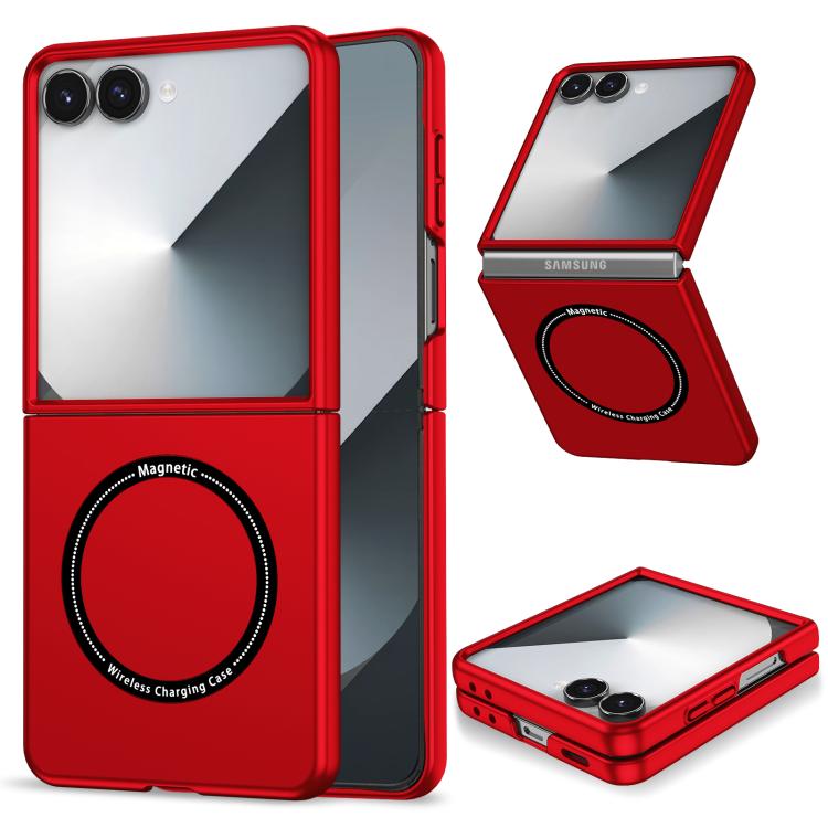 Funda protectora con anillo para Samsung Galaxy Z Flip7 5G (roja)