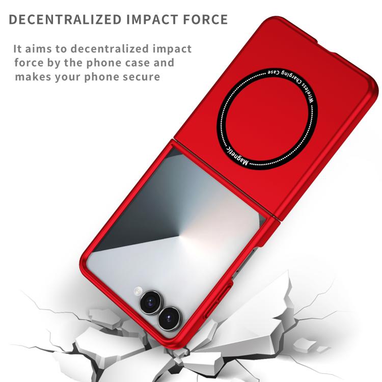 Funda protectora con anillo para Samsung Galaxy Z Flip7 5G (roja)