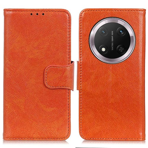 Funda de Cuero con Tapa y Textura Nappa para Honor X9C 5G (Naranja)