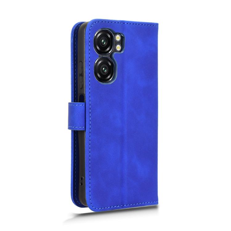 Funda de Cuero para Oukitel C58 con Tapa Magnética y Tacto Agradable (Azul)