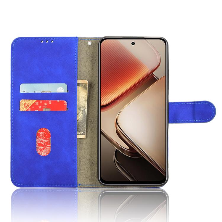 Funda de Cuero para Oukitel C58 con Tapa Magnética y Tacto Agradable (Azul)
