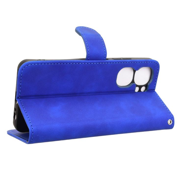Funda de Cuero para Oukitel C58 con Tapa Magnética y Tacto Agradable (Azul)