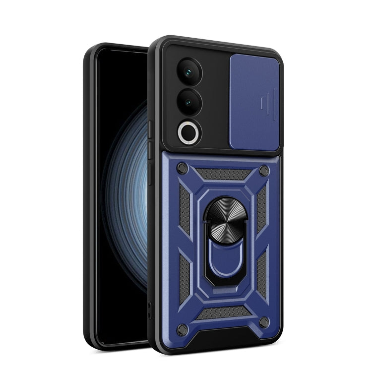 Funda Híbrida TPU y PC para OnePlus Nord Ce4 5G con Cubierta Deslizante Cámara (Azul)