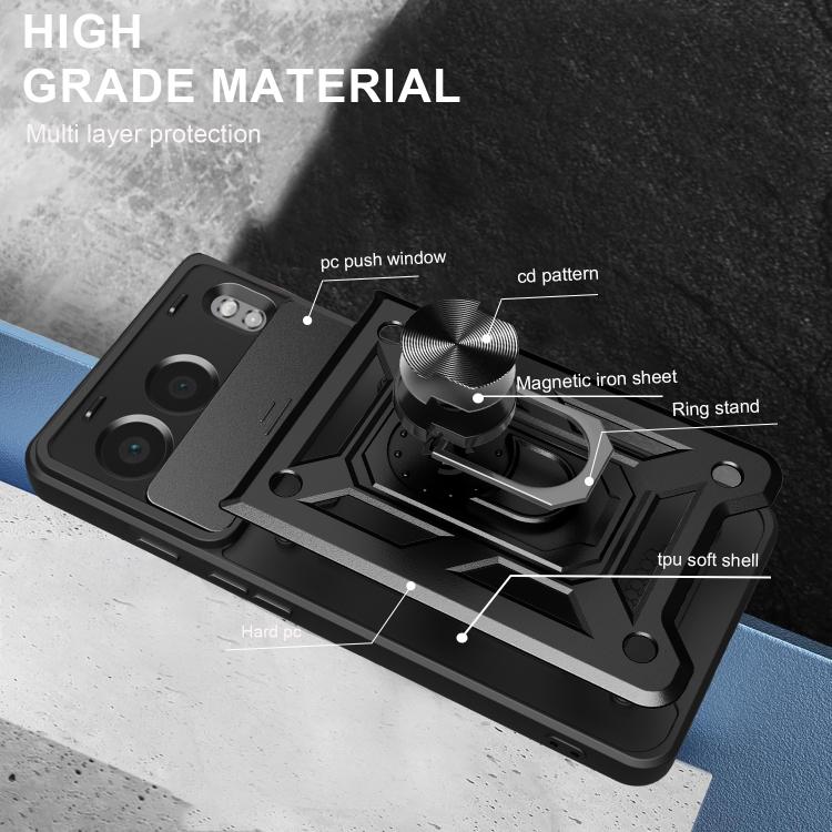 Funda híbrida TPU y PC OnePlus Nord 4 con diseño cámara deslizante (Roja)