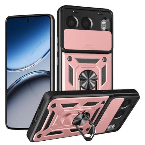 Funda Híbrida TPU y PC OnePlus Nord 4 Diseño Cámara Deslizante (Oro Rosa)