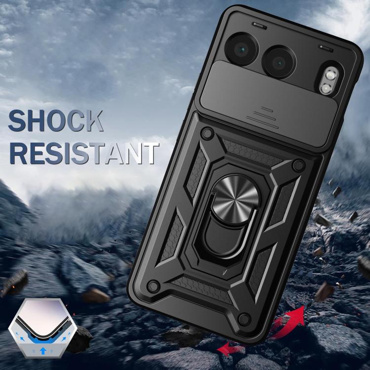 Funda Híbrida TPU PC para OnePlus Nord 4 con Cámara Deslizante (Plateada)