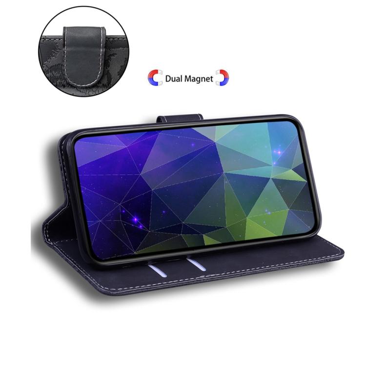 Funda de cuero con tapa y estampado de tigre para Tecno Spark 30 4G (negra)