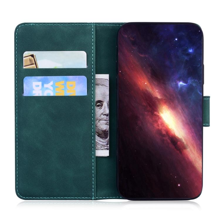 Funda de cuero con tapa y estampado de tigre para Tecno Spark 30 Pro (verde)