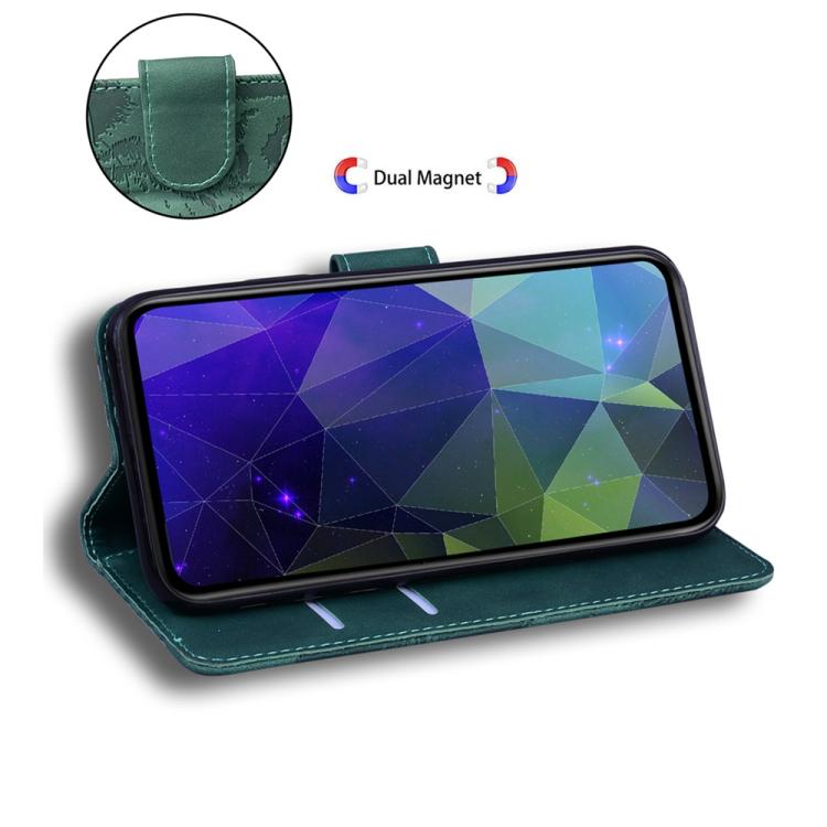 Funda de cuero con tapa y estampado de tigre para Tecno Spark 30 Pro (verde)