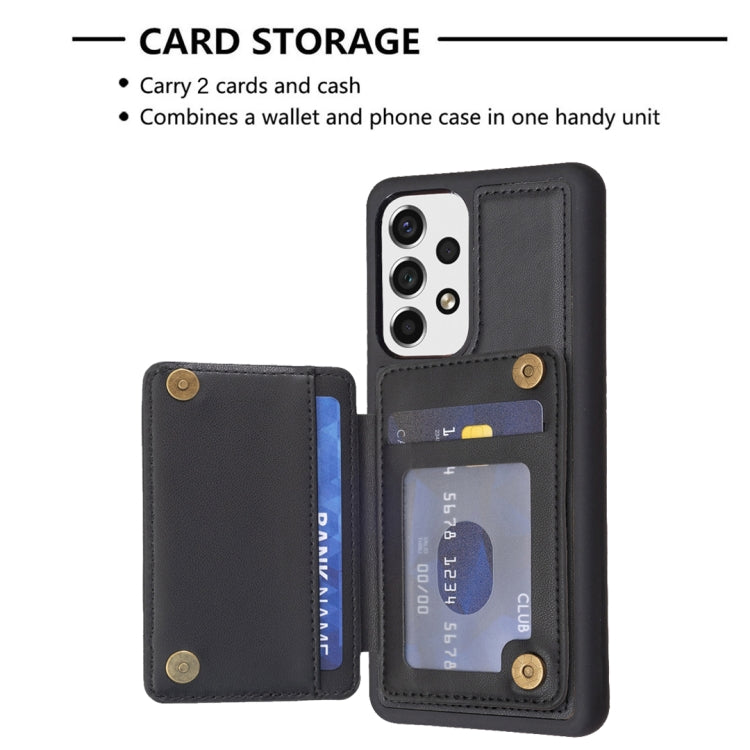 Para Samsung Galaxy A52 5G / 4G BF26 Wave Pattern Card Bag Holder Phone Case (Negro)