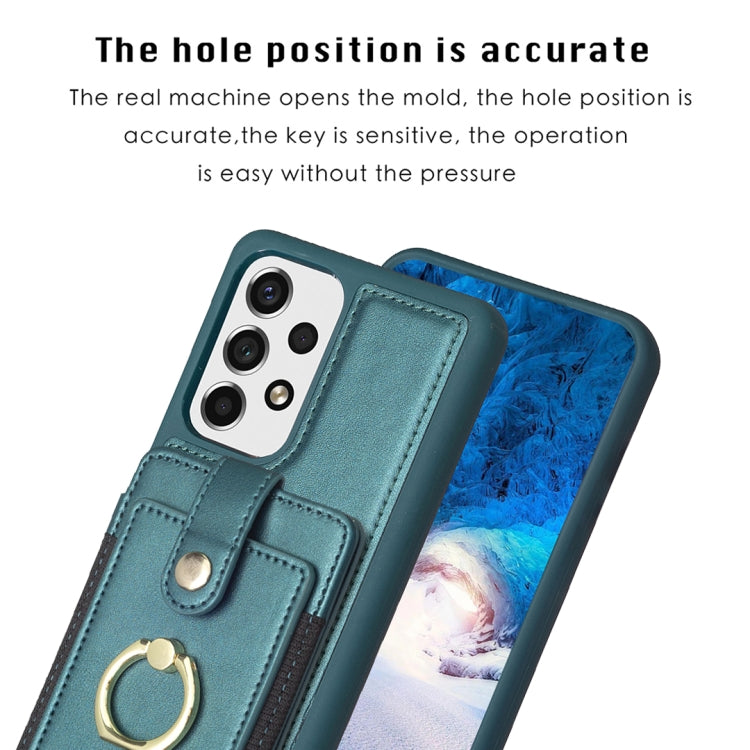 Para Samsung Galaxy A13 5G / 4G BF27 Anillo de metal Tarjeta Bolsa Titular Caja del teléfono (Verde)