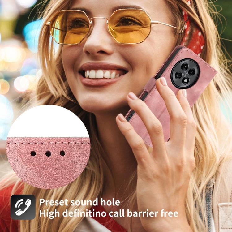 Funda de Cuero con Relieve de Flores para OnePlus 13R Ace 5 Ace 5 Pro (Rosa)