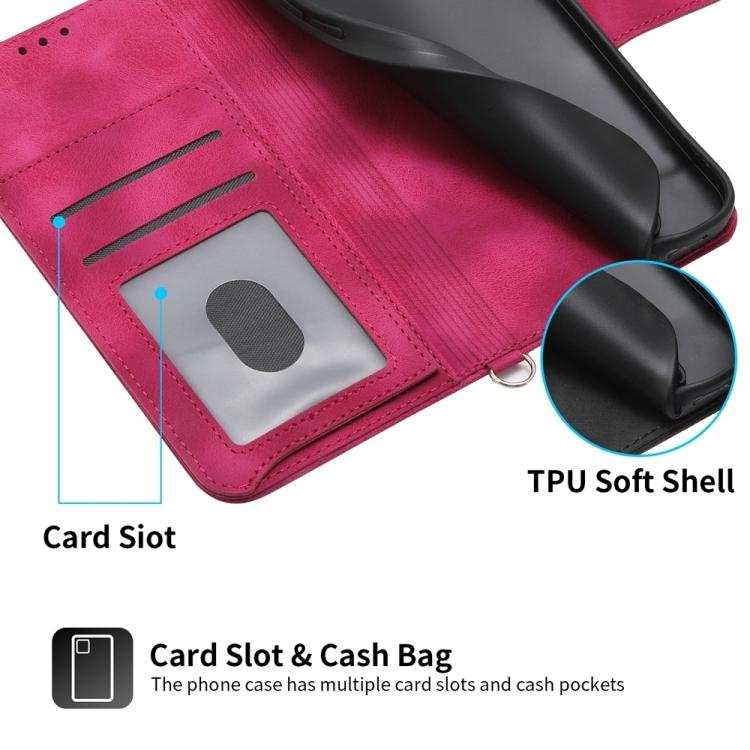 Funda de Cuero con Relieve de Flores para OnePlus 13R/Ace 5/Ace 5 Pro (Rojo Vino)