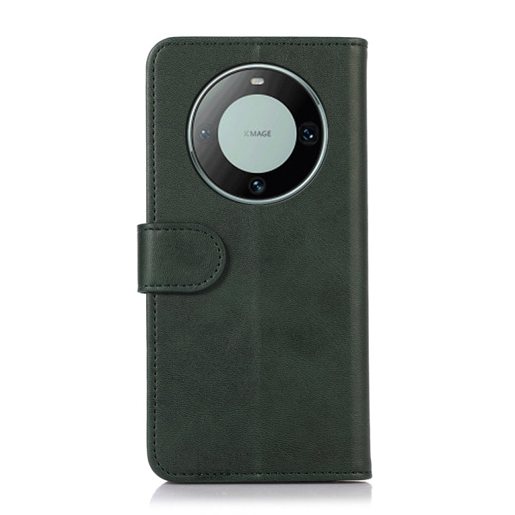 Funda de Cuero para Huawei Mate 60 Pro con Tapa y Textura de Vaca (Verde)