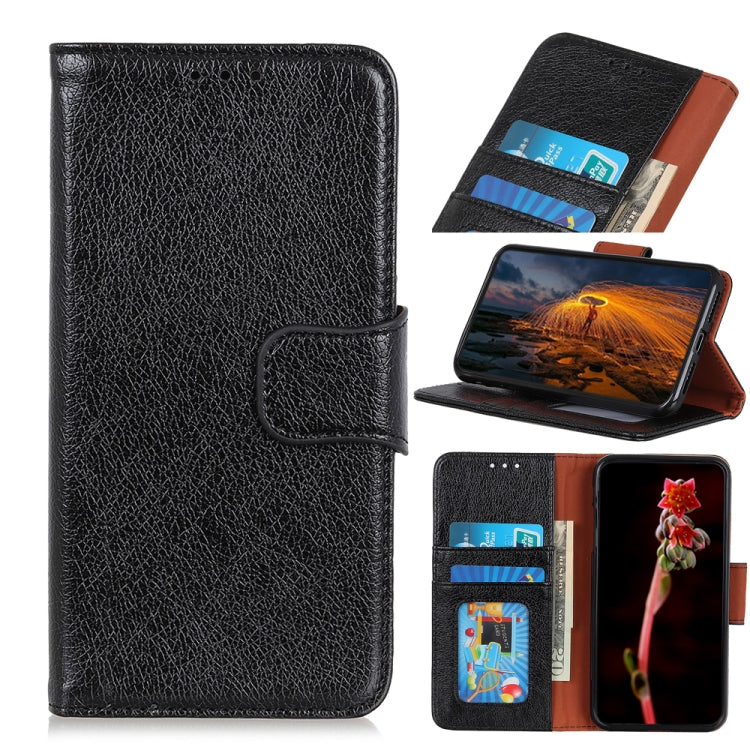 Funda de Cuero para Huawei Mate 60 Pro con Tapa y Textura de Napa (Negro)