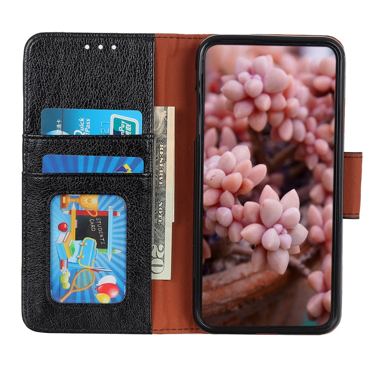Funda de Cuero para Huawei Mate 60 Pro con Tapa y Textura de Napa (Negro)
