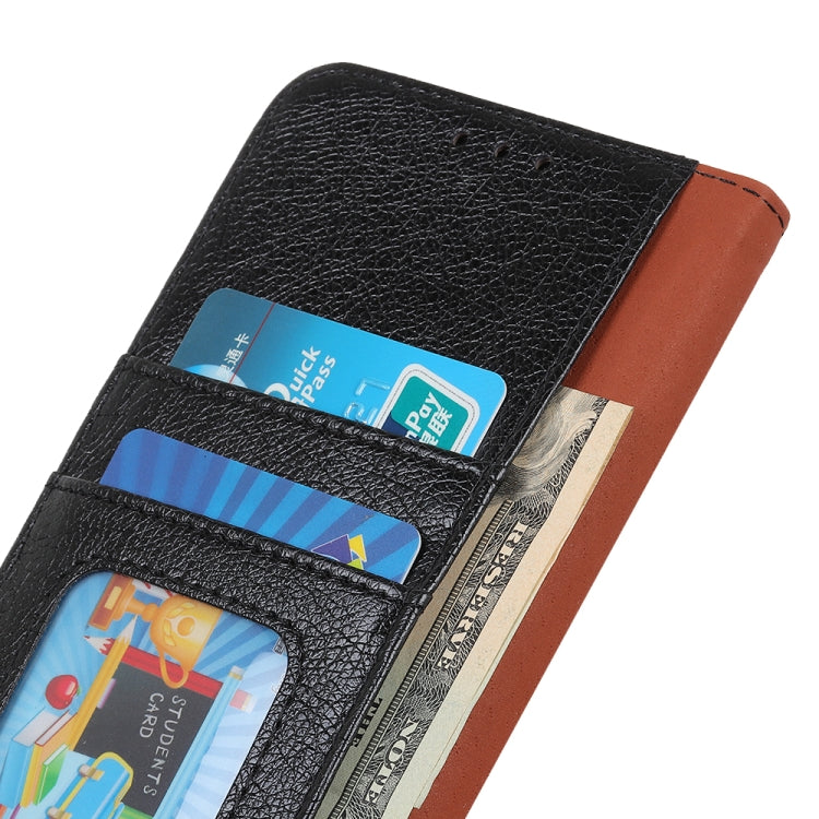 Funda de Cuero para Huawei Mate 60 Pro con Tapa y Textura de Napa (Negro)