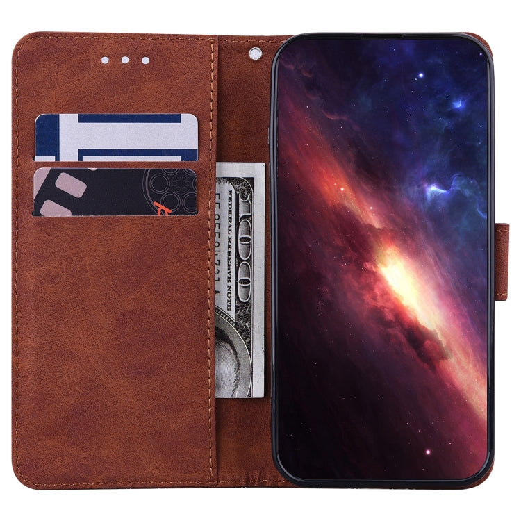 Estuche para Tecno Camon 20 Pro 4G de Cuero con Relieve Geométrico (Marrón)
