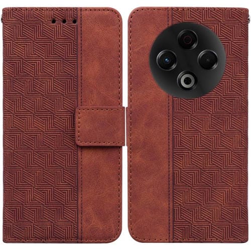 Funda de cuero con relieve geométrico para Tecno Spark 30 4G (marrón)