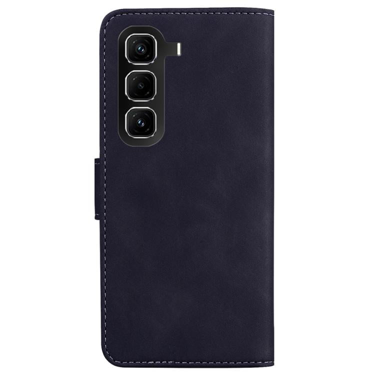 Funda de cuero con tapa abatible para Infinix Hot 50 Pro+ 4G, color puro y tacto suave (negro)