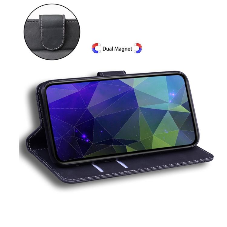 Funda de cuero con tapa abatible para Infinix Hot 50 Pro+ 4G, color puro y tacto suave (negro)