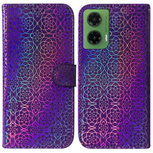 Funda de Cuero con Hebilla Magnética para Motorola Moto G35 (Morado)