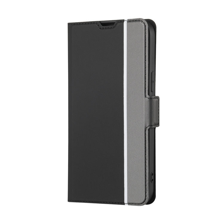 Funda de Cuero para Huawei Enjoy 60 Pro y Nova 11I con Textura de Sarga y Botón Lateral (Negro)