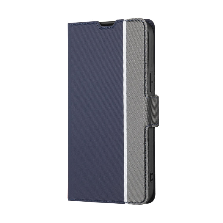 Funda de Cuero para Huawei Enjoy 60 Pro y Nova 11I con Textura de Sarga y Botones Laterales (Azul)