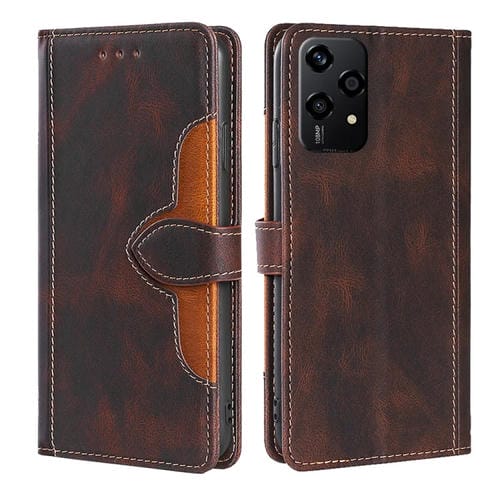 Funda de Cuero con Hebilla Magnética y Tacto de Piel para Honor 200 Lite 5G (Marrón)