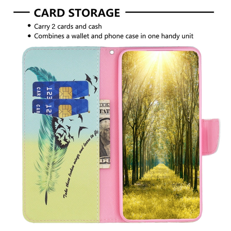 Estuche de Cuero para Nokia G310 con Patrón de Dibujo Coloreado y Pluma