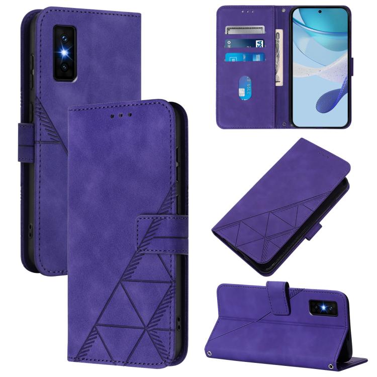 Funda de cuero con relieve 3D para Infinix GT 30 Pro (morada)