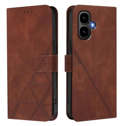 Funda de cuero con relieve 3D para Infinix Smart 10 4G (marrón)