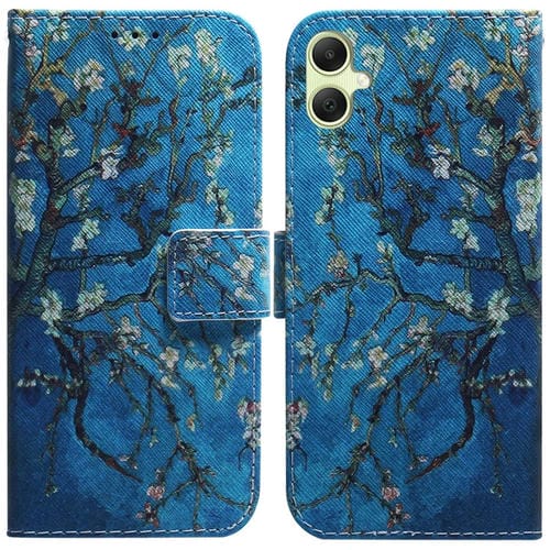 Funda de Cuero para Samsung Galaxy A05 con Tapa y Dibujo Coloreado (Albaricoque)