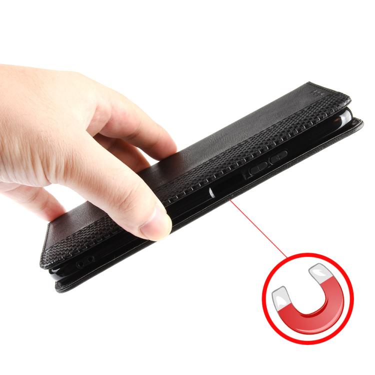 Funda de Cuero Cubot A10 Textura Retro Hebilla Magnética (Negra)