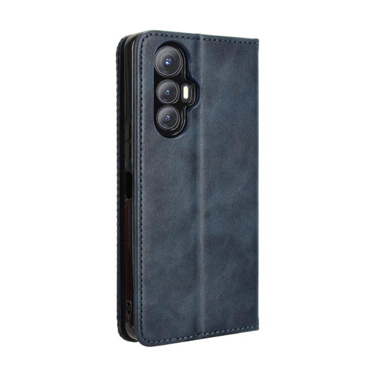 Funda de Cuero Cubot Max 5 Textura Retro Hebilla Magnética (Azul)