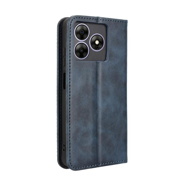 Funda de Cuero con Textura Retro y Hebilla Magnética para BlackView Wave 8 / 8C / Oscal Flat 2 (Azul)