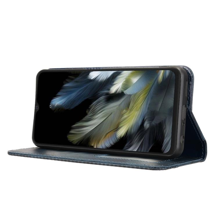Funda de Cuero con Textura Retro y Hebilla Magnética para BlackView Wave 8 / 8C / Oscal Flat 2 (Azul)
